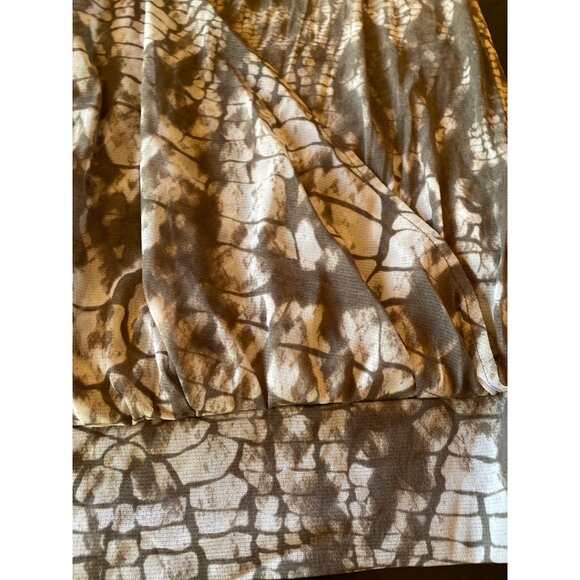 Sleek Metallic Reptilian Print Crossover Sleeveless Blouse By International Conc - Picture 3 of 4